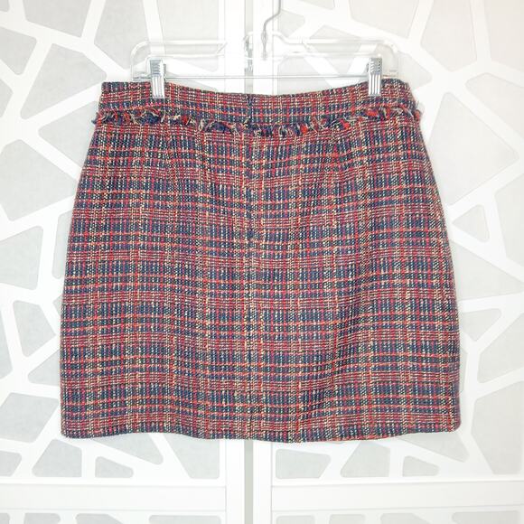 Court & Rowe Belle Noel Plaid Tweed Mini Skirt Womens LG Preppy Academia School - Picture 7 of 11